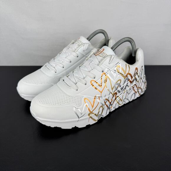 Skechers Other - Skechers X JGoldcrown Uno Lite White Metallic Love Low Lace Up Sneaker Y7